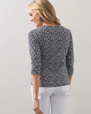 Pima Paisley Print V-Neck Tee