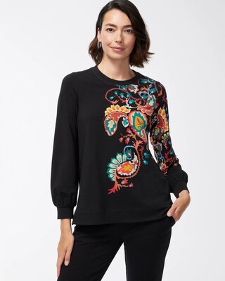 Zenergy French Terry Paisley Sweatshirt