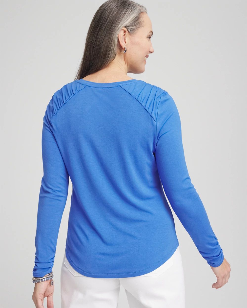 Touch of Cool™ Shirred Shoulder Tee