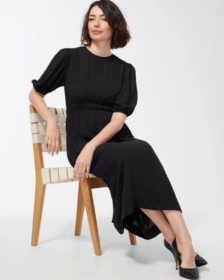 Black Label Georgette Gathered Dress