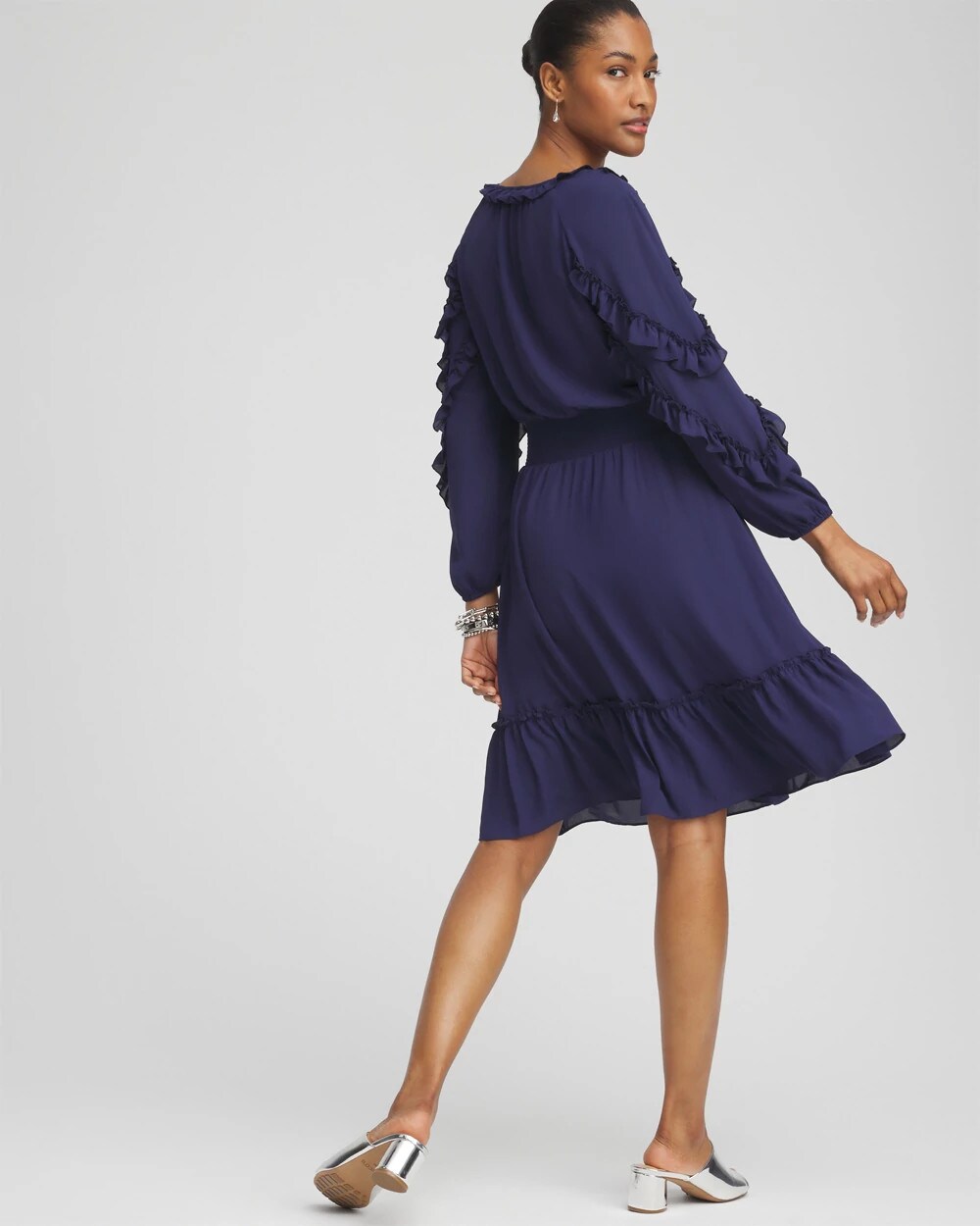 Ruffle Detail Smock Waist Dress
