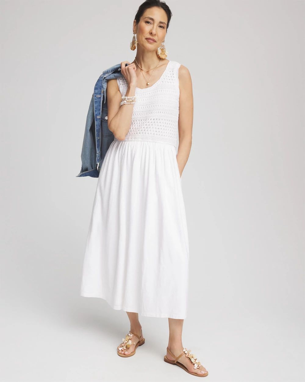 Petite Crochet-Bodice Maxi Dress