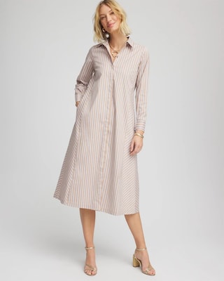 Vanilla Chai Striped Maxi Shirtdress