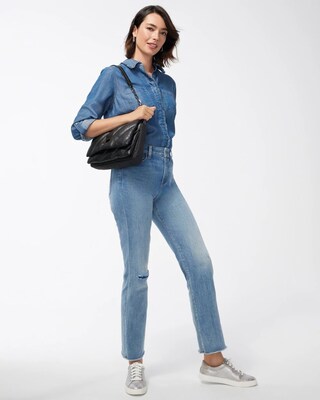 High Rise Straight Leg Jeans click to view larger image.