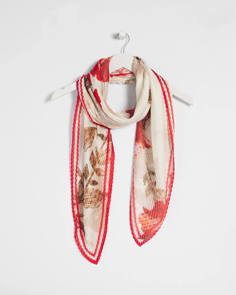 Floral Diamond-Cut Satin Scarf