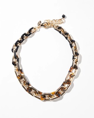 Gold Tone & Tort Bib Necklace