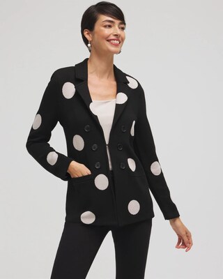Polka Dot Cardigan Blazer