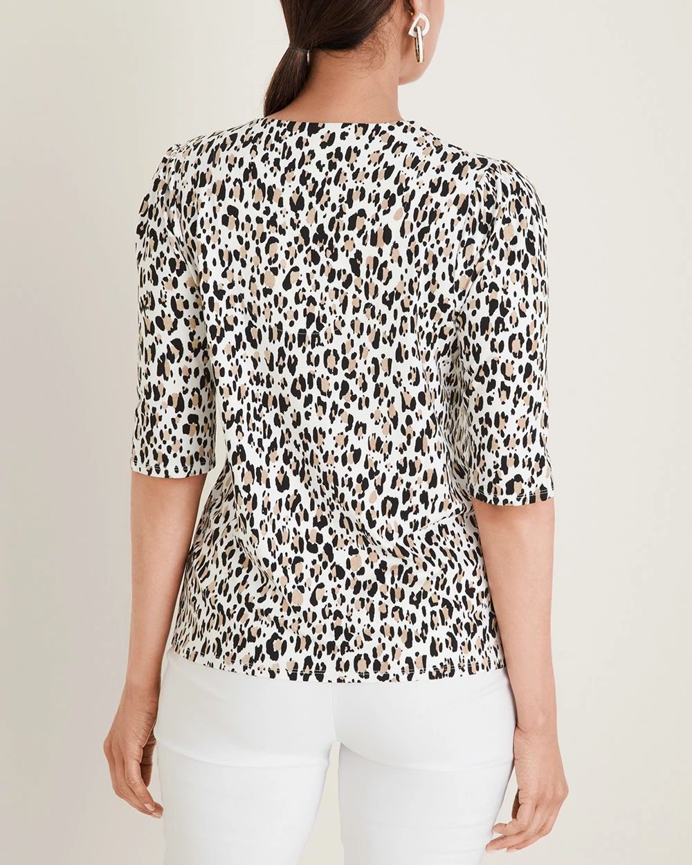 Touch of Cool Striped Puff-Sleeve Top