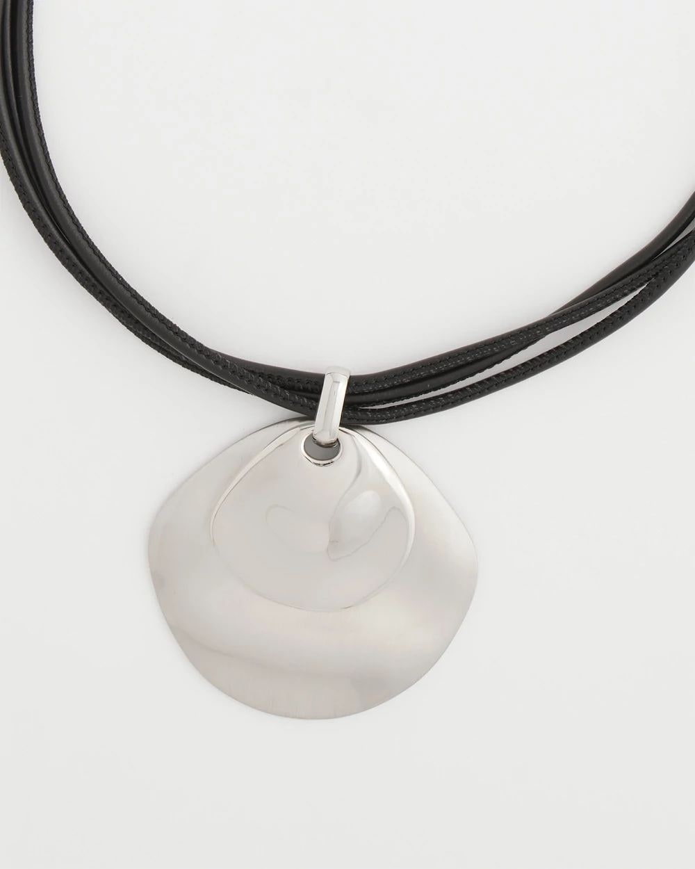 Silver Pendant On Cord click to view larger image.