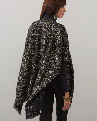 Textured Jacquard Ruana Wrap
