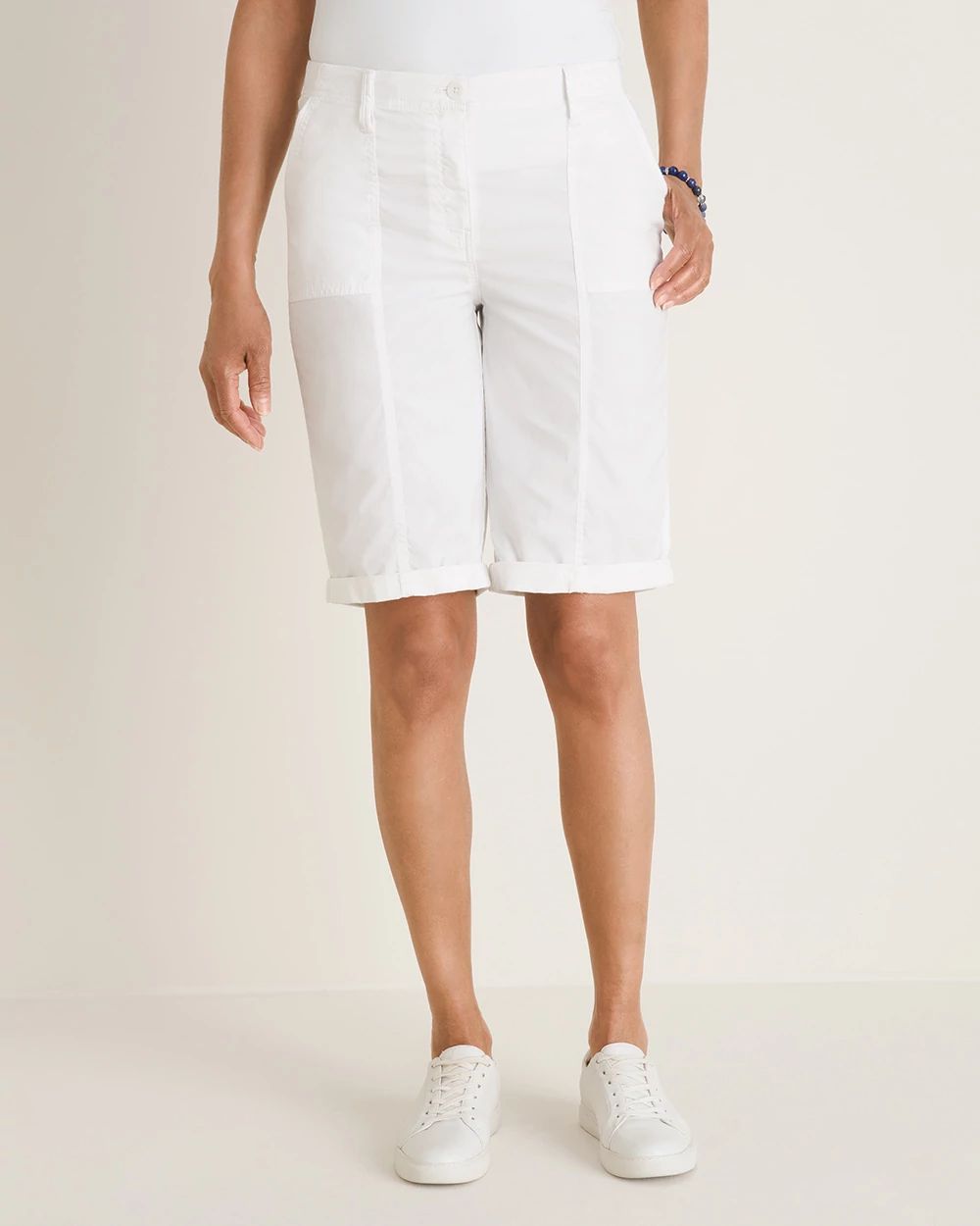 No-Stain White Cargo Shorts