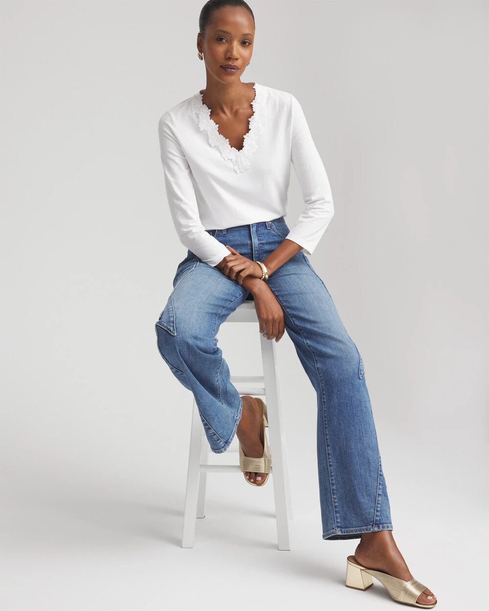 Lace Stretch-Cotton Tee