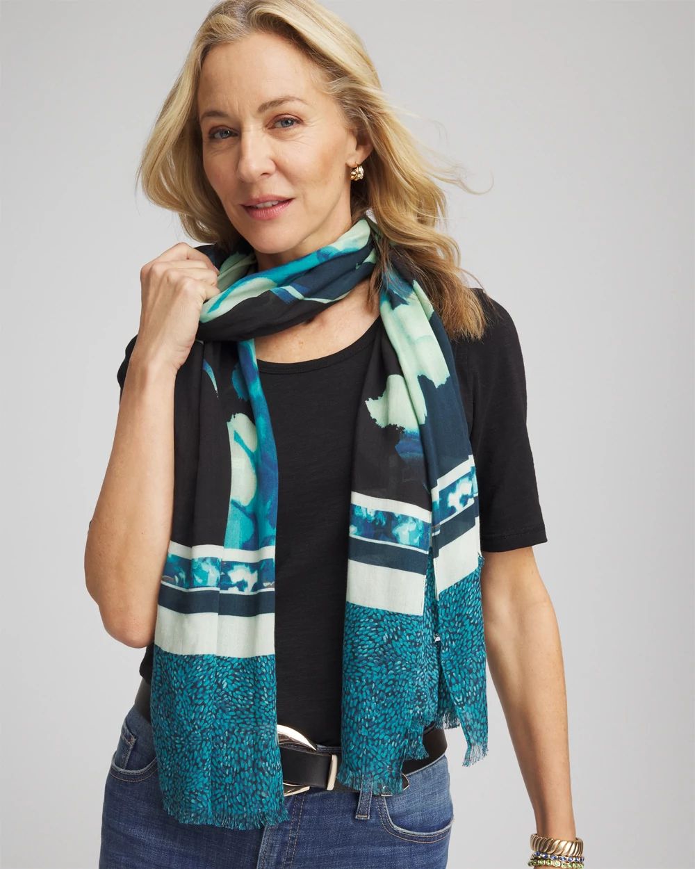 Glacier Colorblock Oblong Scarf click to view larger image.