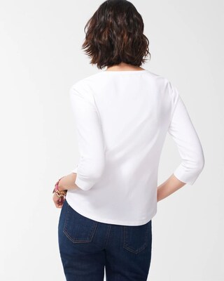 3/4 Sleeve Embellished Perfect Tee