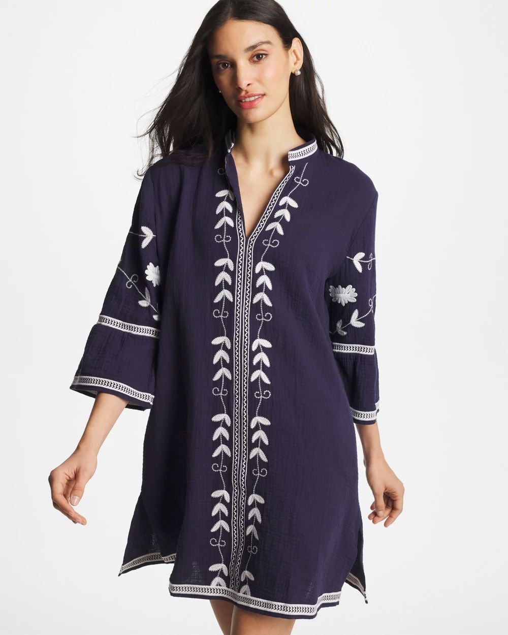 Woven Embroidered Swim Cover-Up