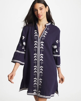 Woven Embroidered Swim Cover-Up