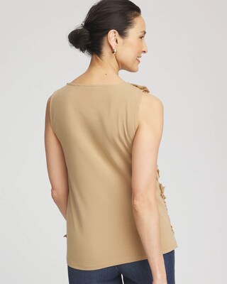 Sleeveless Ruffle-Appliqué Tank Top click to view larger image.