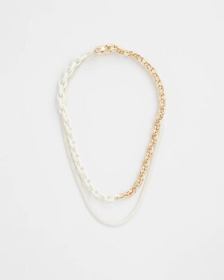 MagneticMix™ White Multistrand Necklace click to view larger image.