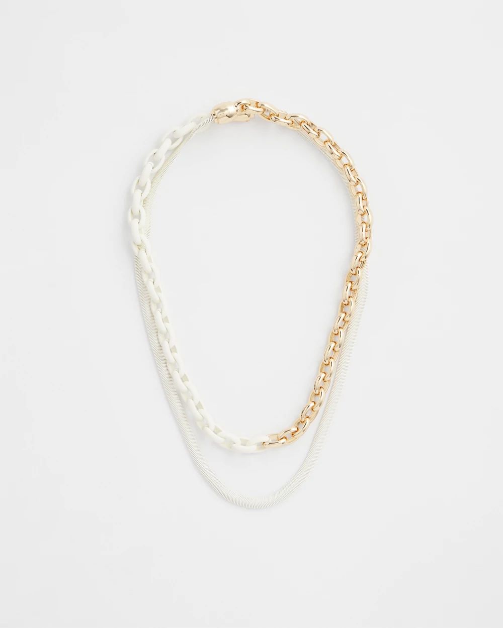 MagneticMix™ White Multistrand Necklace