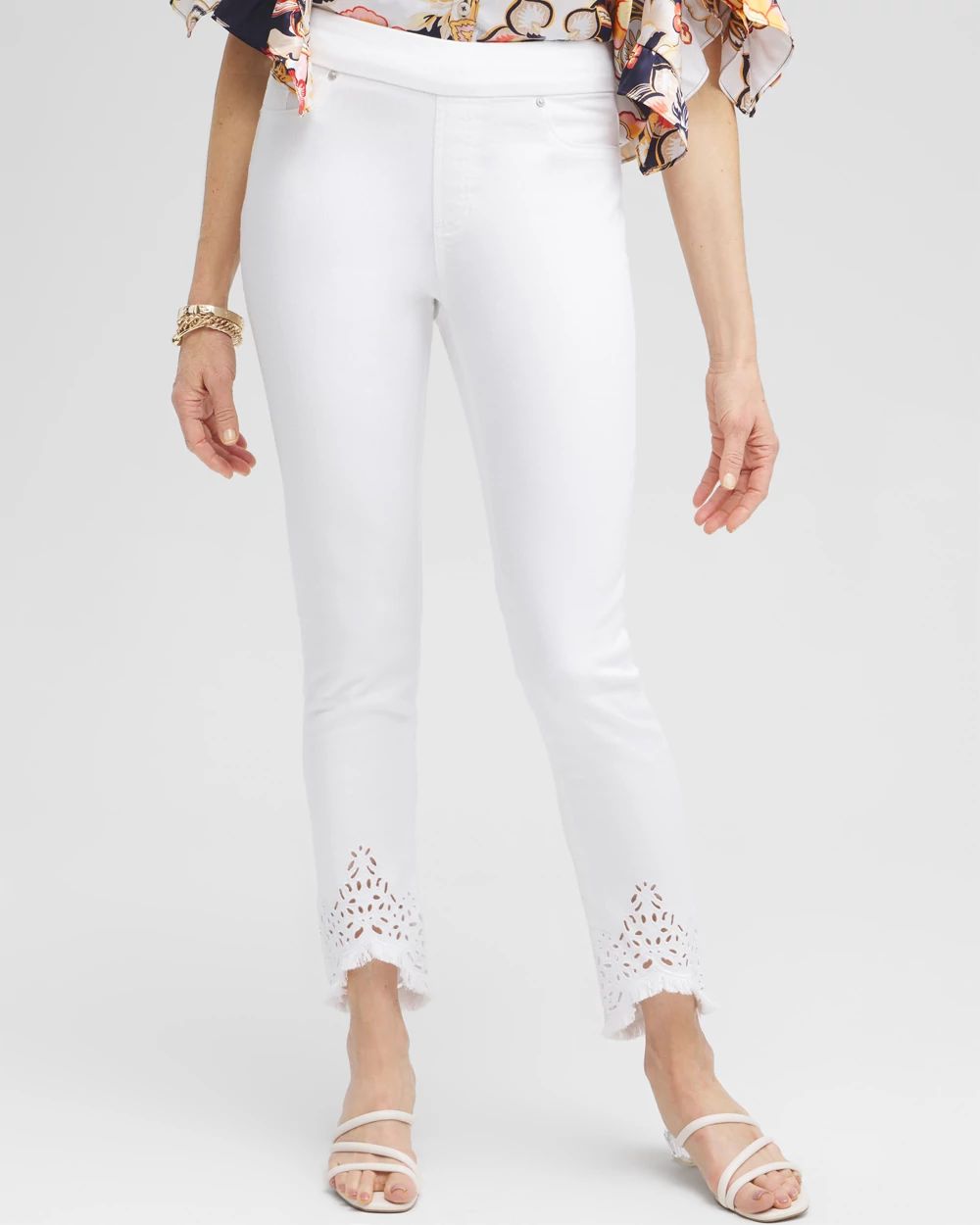 No Stain Tulip Hem Pull-on Ankle Jeggings