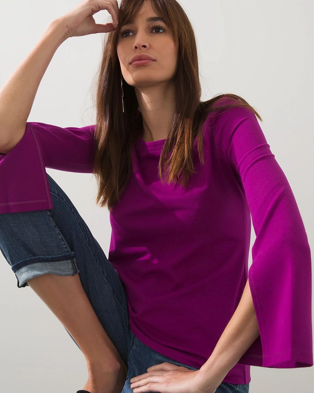Ponte Split Sleeve Top