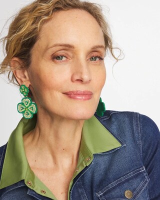 Clover Drop On Post Earrings click to view larger image.