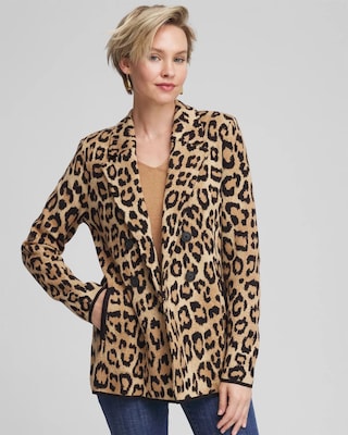 Cheetah Jacquard Blazer