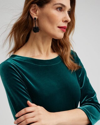 Velvet V-Back Midi Dress