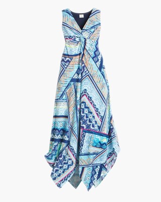 Handkerchief Hem Mixed-Media Dress