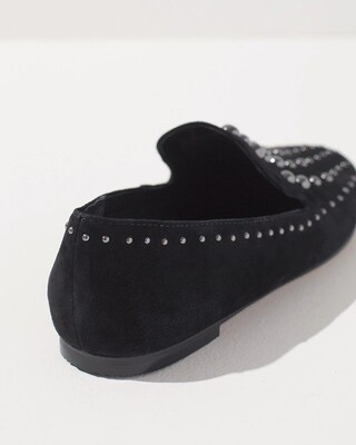 Black Studded Suede Flats