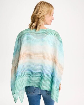 Ombre Coastal Printed Poncho click to view larger image.