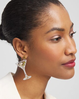 No Droop™ Embellished Martini Earrings