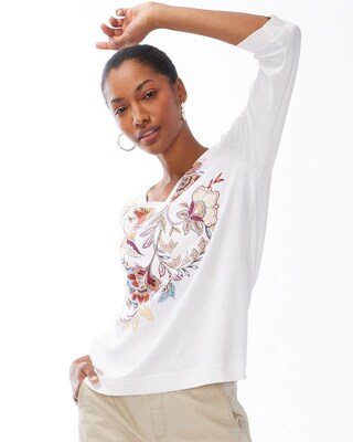 Floral Pima Everyday V-Neck Tee