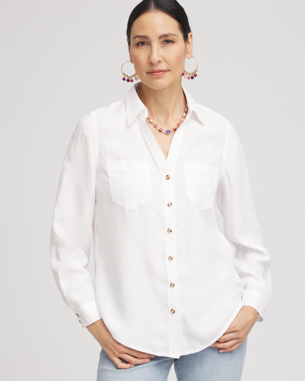 Tencel™ Denim Button-front Shirt