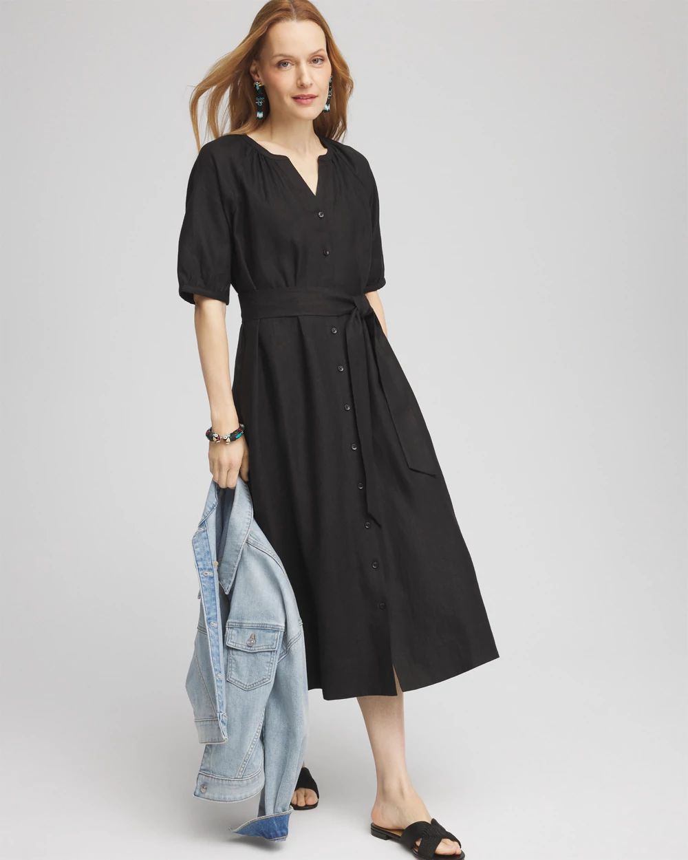 Linen Midi Shirtdress