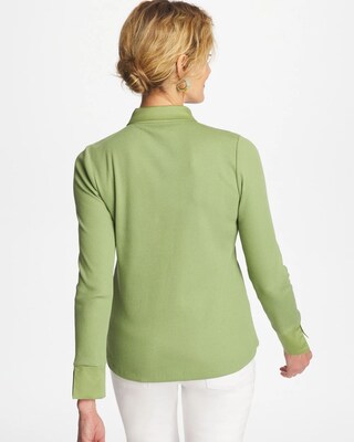 Knit Woven Mix Rib Henley click to view larger image.