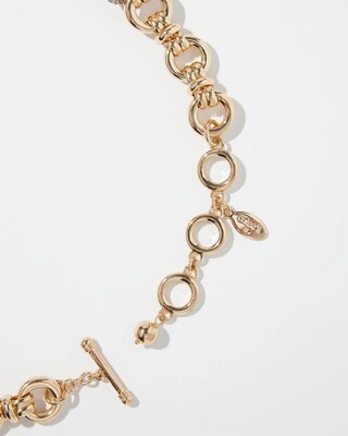 Gold Tone Links Bib Necklace