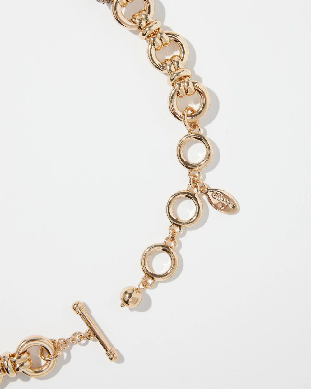 Gold Tone Links Bib Necklace