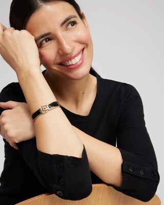 Black Chico's Click Bangle