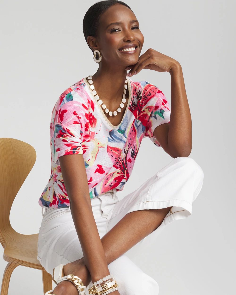 Lily Sweater Trim Linen Tee
