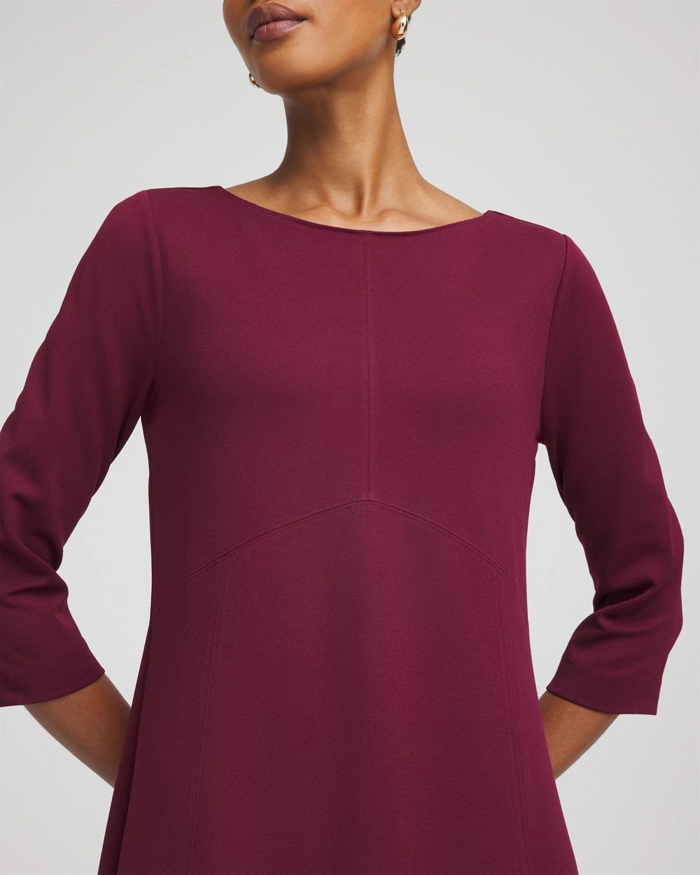 Seamed Crepe Maxi Dress click to view larger image.