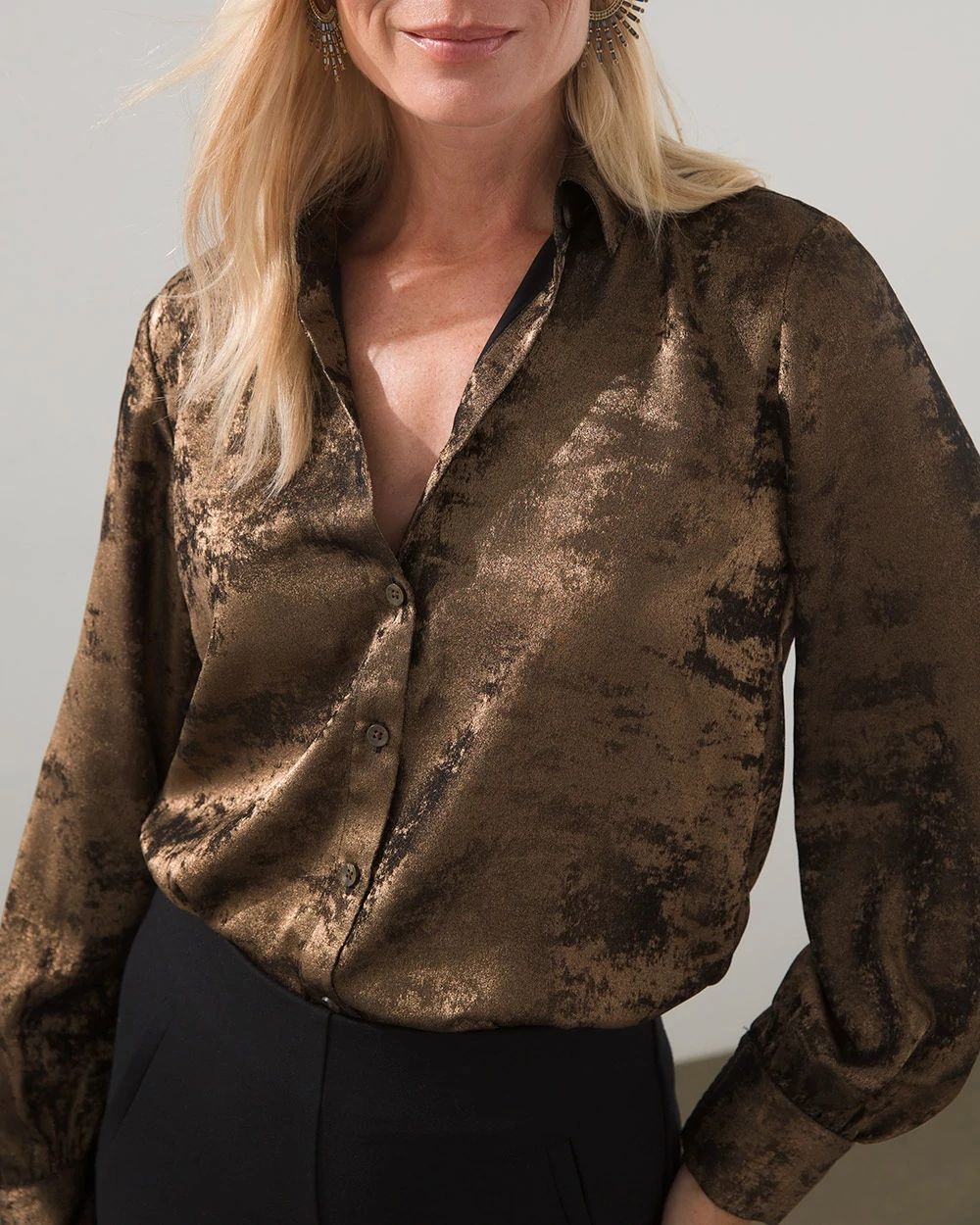 Shimmery Billow Sleeve Shirt