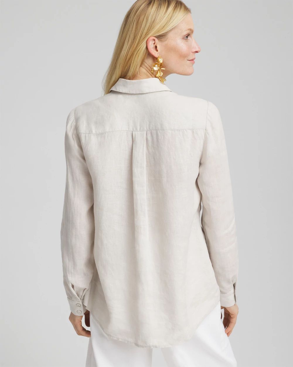 Floral Cutout 3D Linen Shirt