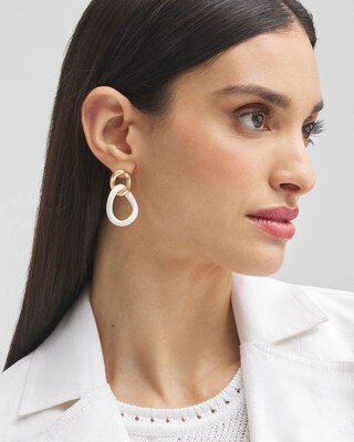 No Droop™ White Links Earrings