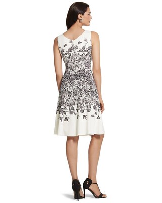 Floral Black-and-White Dress