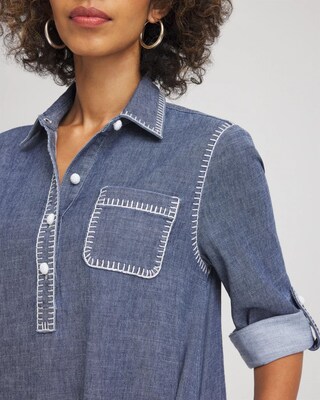 Hemp-Denim Short Dress click to view larger image.