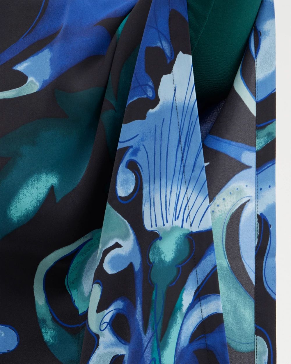 Scroll Print Woven Poncho