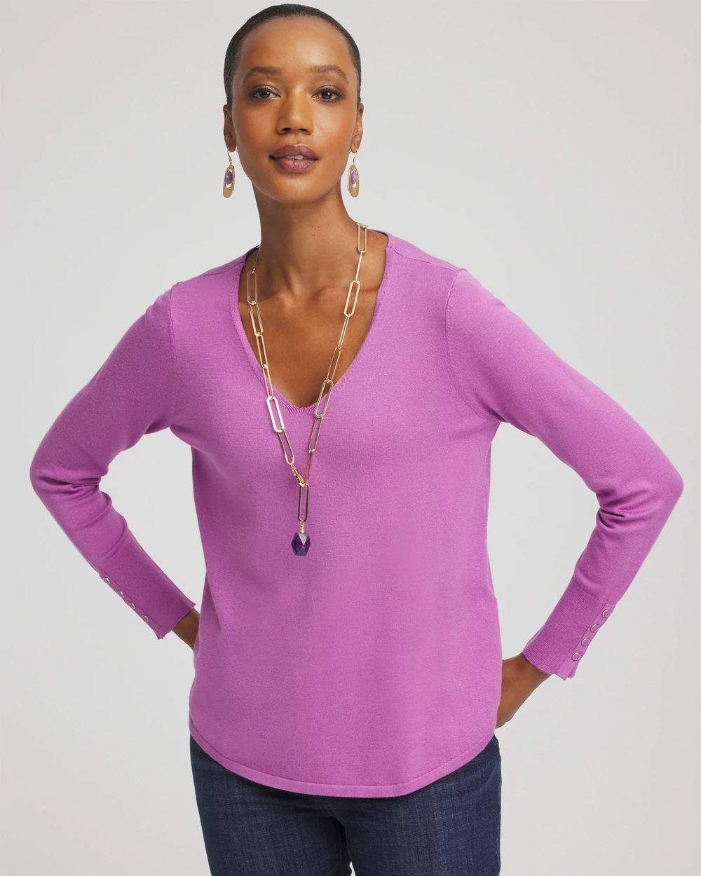 Ella V-Neck Pullover Sweater