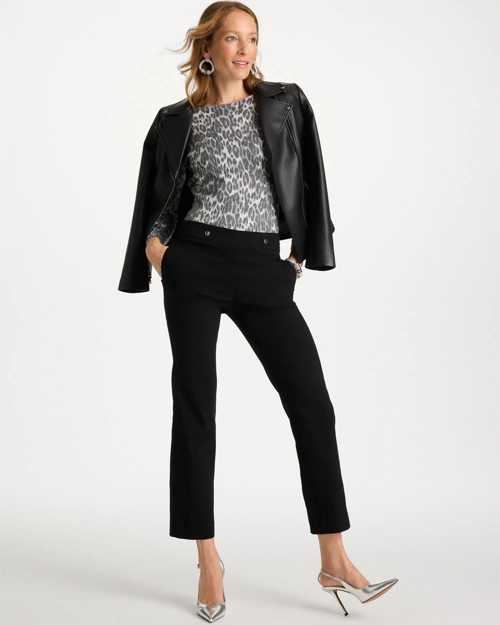 Petite Brigitte™ Tab Straight Ankle Pants