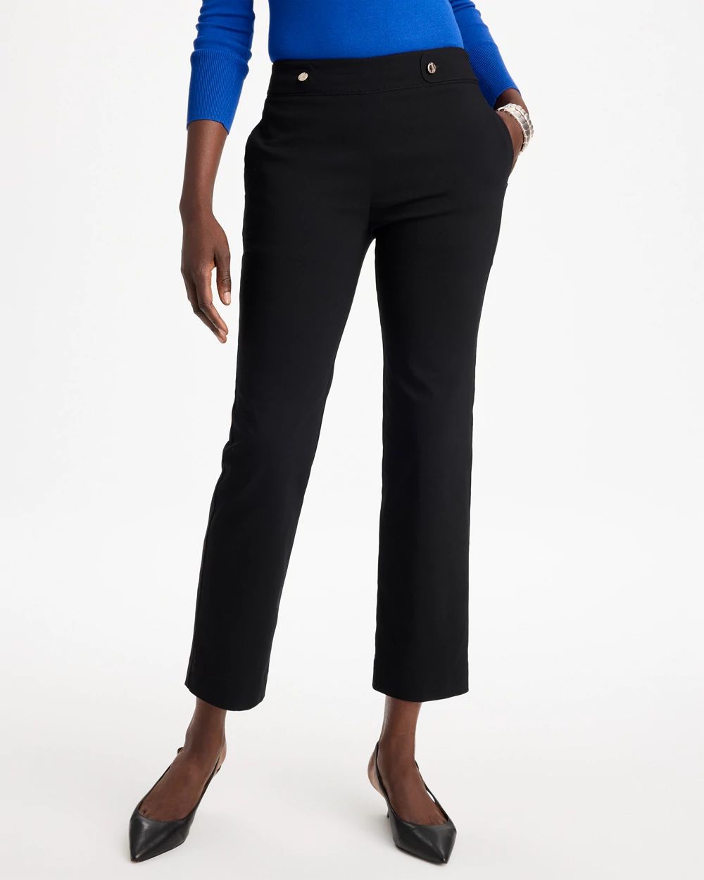 Petite Brigitte™ Tab Straight Ankle Pants